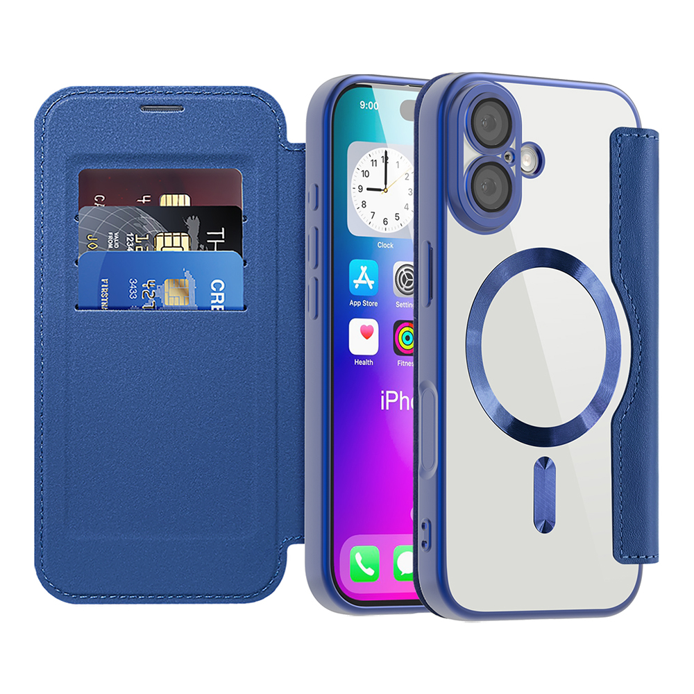 Techsuit - SmartMag Book Case ochranný obal na iPhone 17 – modrý KF2351878