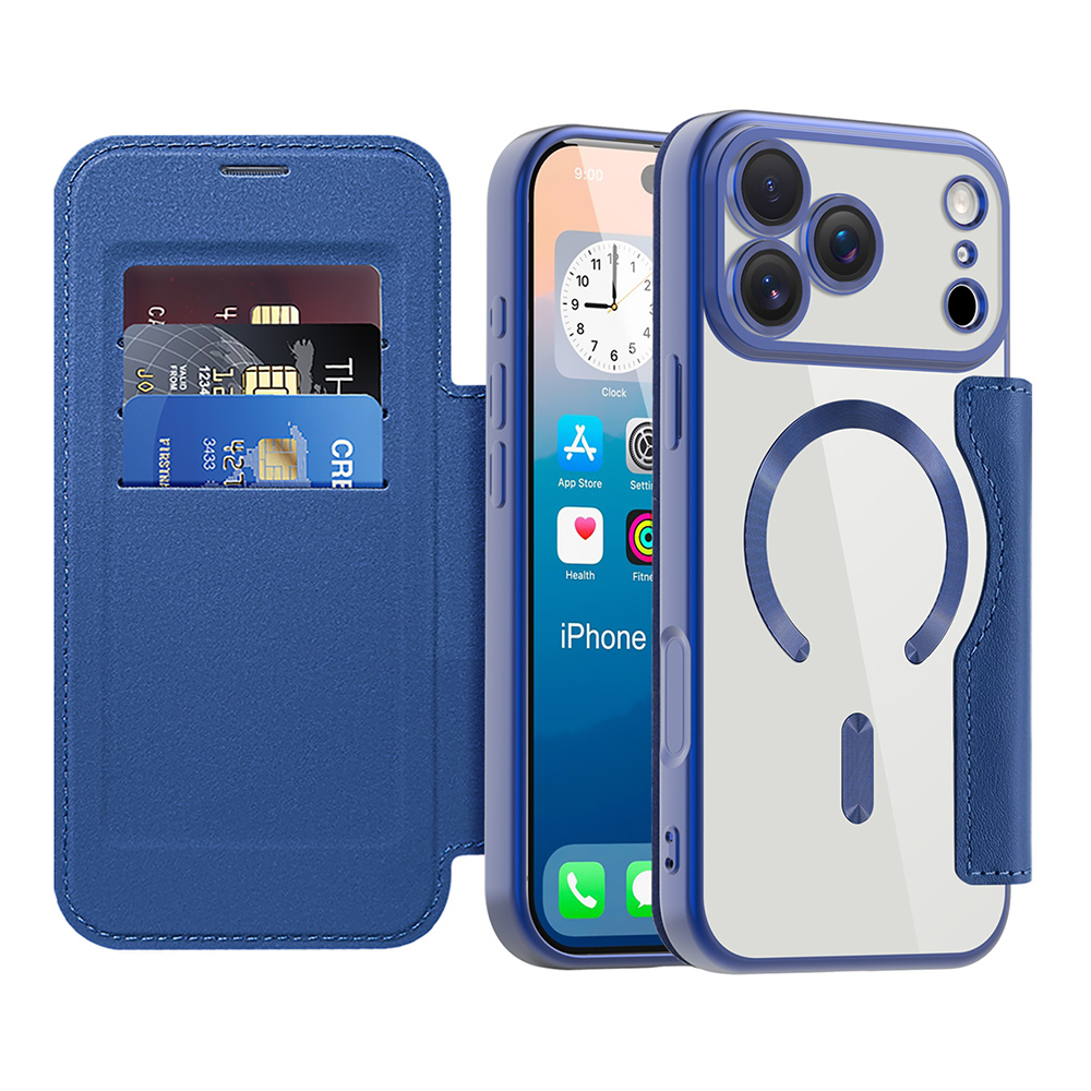 Techsuit - SmartMag Book Case ochranný obal na iPhone 17 Pro – modrý KF2351886