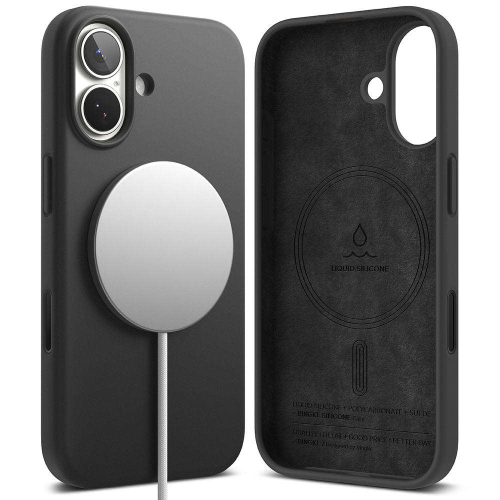 Ringke - Silicone Magnetic MagSafe ochranný obal na iPhone 17 – čierny KF2353752