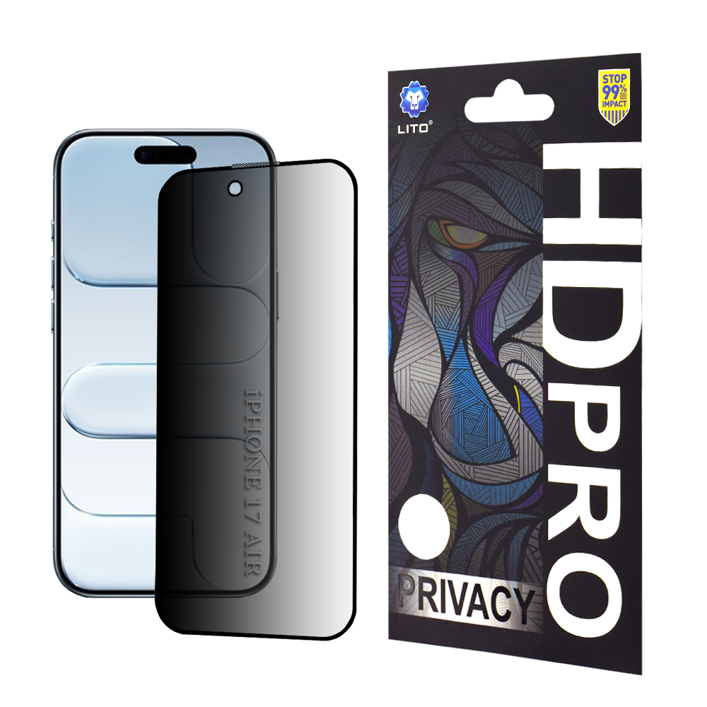 Lito - HD Pro Privacy ochranné sklo pre iPhone 17 Air – čierna KF2354752