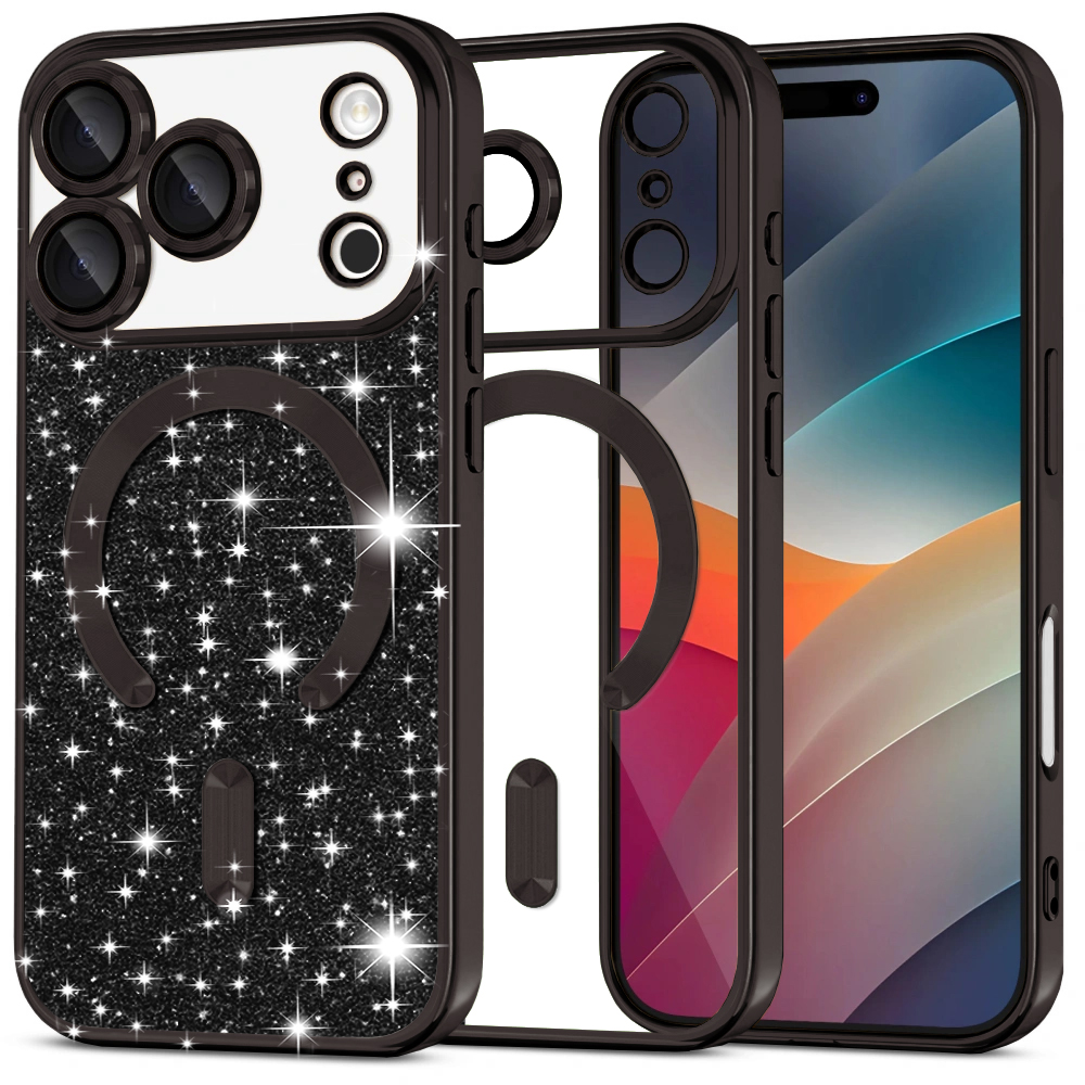 Techsuit - Luxury Glitter MagSafe - iPhone 17 Pro - Black KF2348951