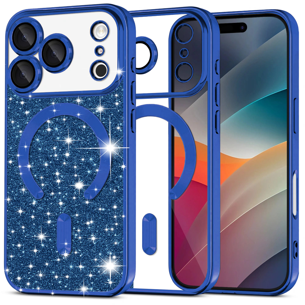 Techsuit - Luxury Glitter MagSafe - iPhone 17 Pro - Deep Blue KF2348954
