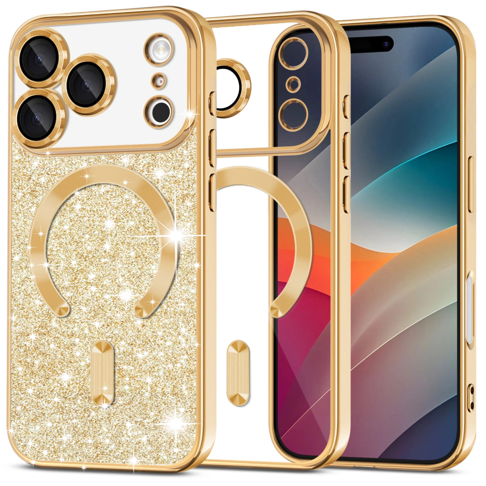 Techsuit - Luxury Glitter MagSafe - iPhone 17 Pro - Gold KF2348956