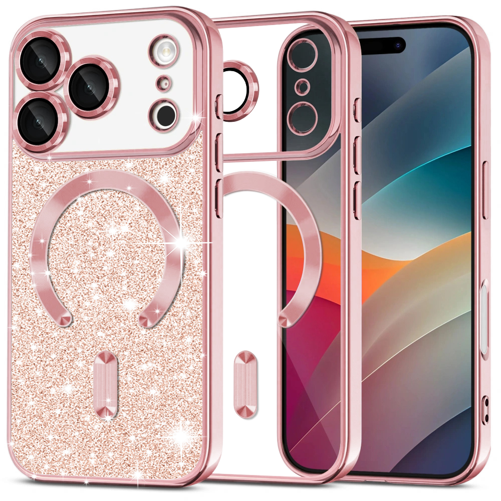 Techsuit - Luxury Glitter MagSafe - iPhone 17 Pro - Rose Gold KF2348961