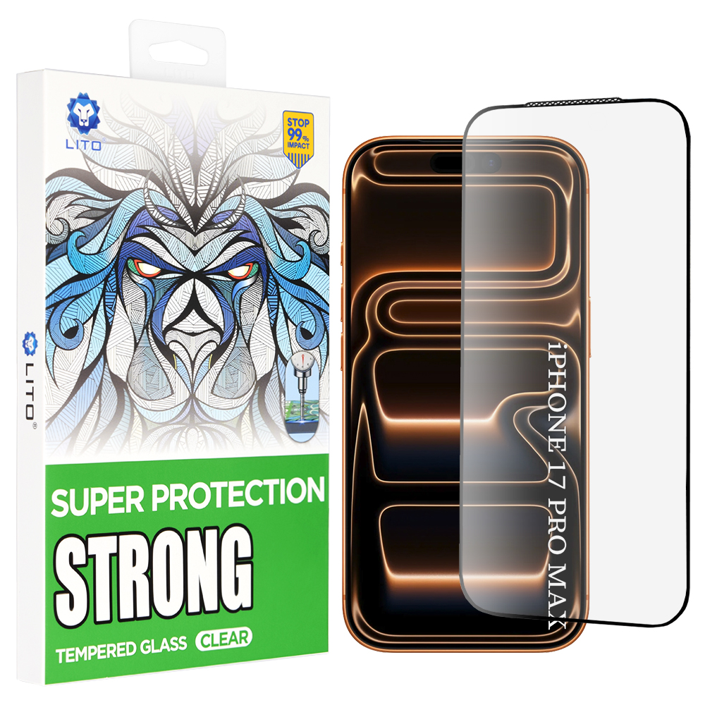 Lito – D+ Max Strong ochranné sklo na iPhone 17 Pro Max – čierne