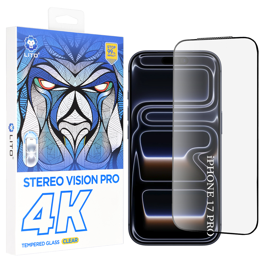 Lito – D+ Max 4K ochranné sklo na iPhone 17 Pro – čierne