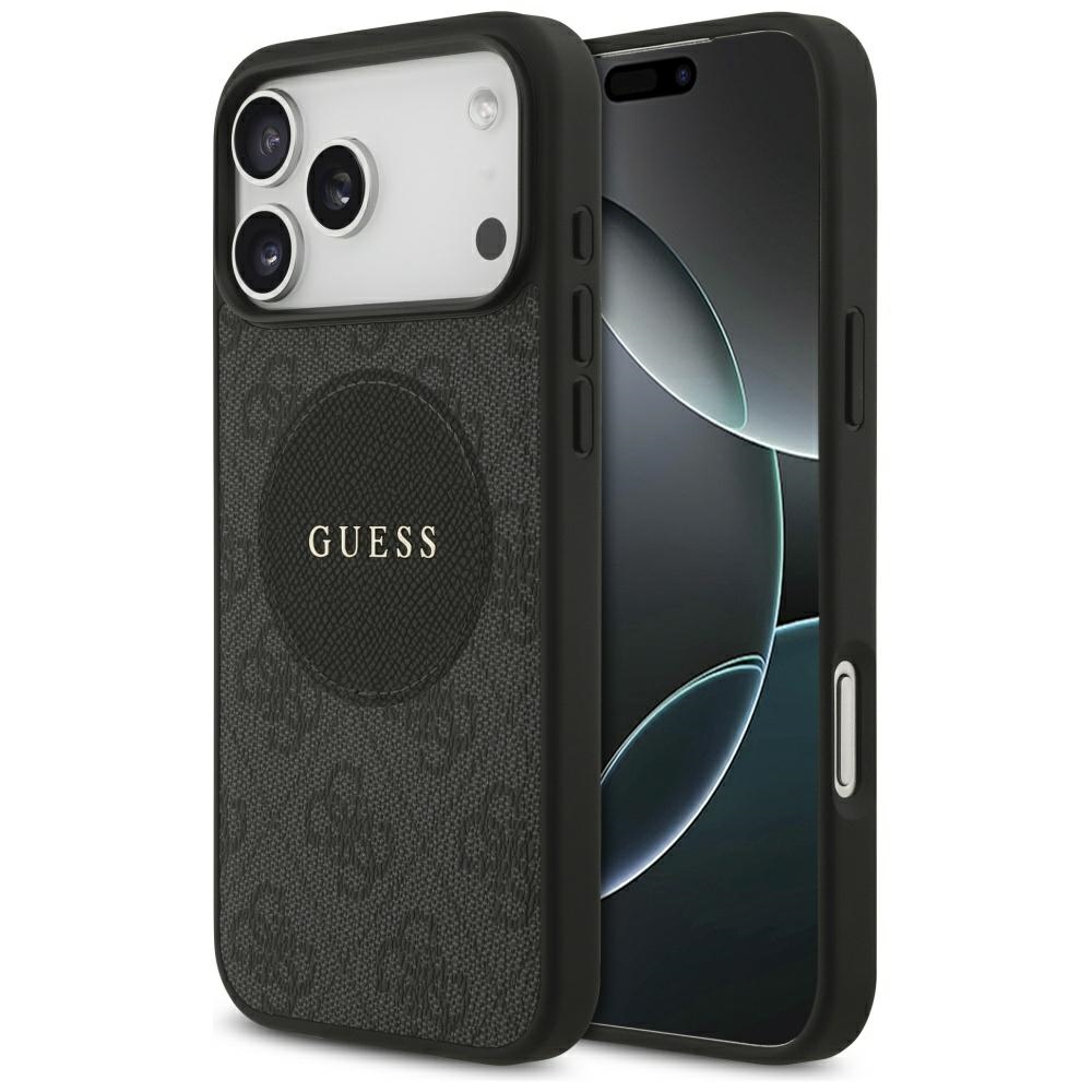 Guess – 4G Circle Classic Logo MagSafe puzdro na iPhone 17 Pro – čierne