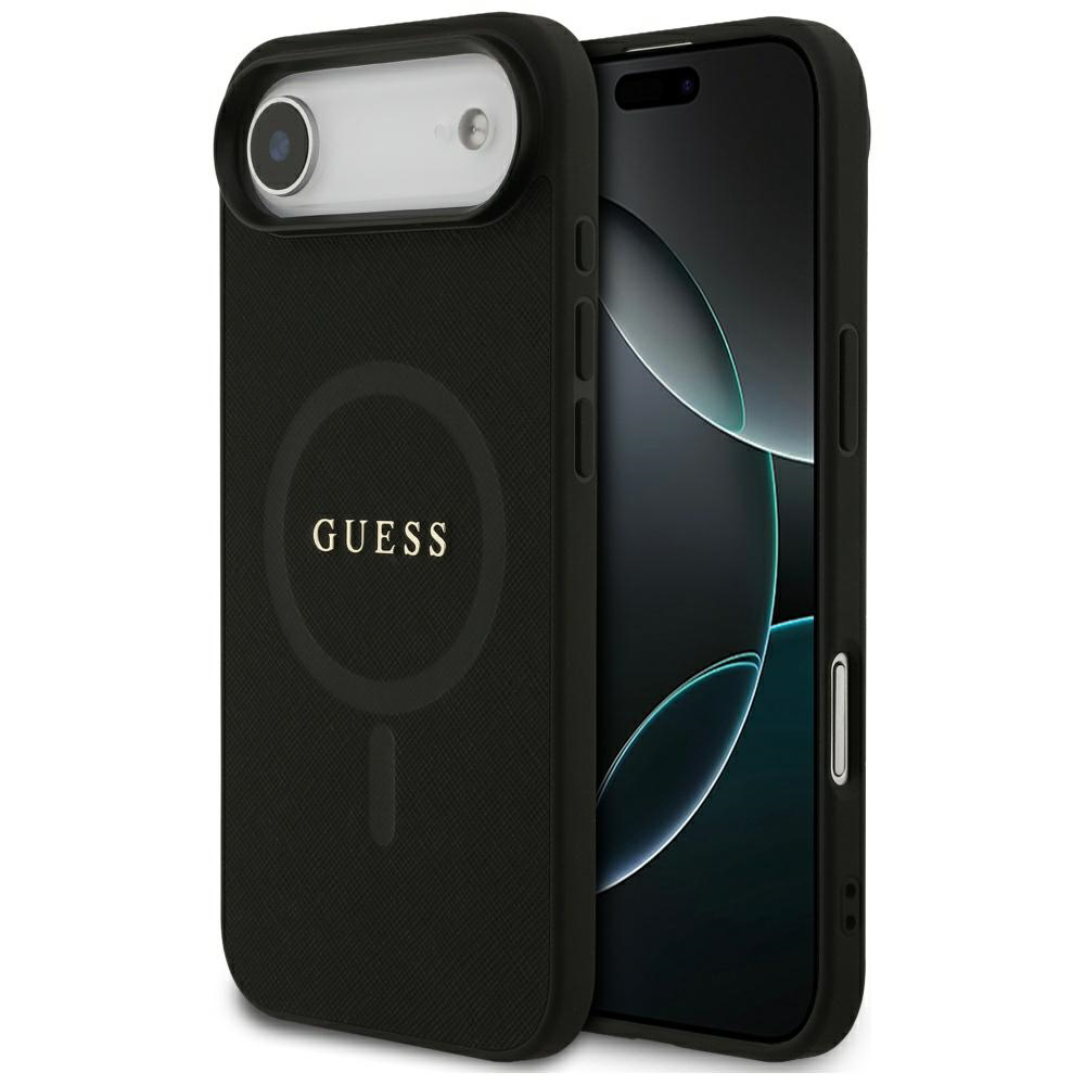 Guess – Saffiano Classic Logo MagSafe obal na iPhone 17 Air – čierny