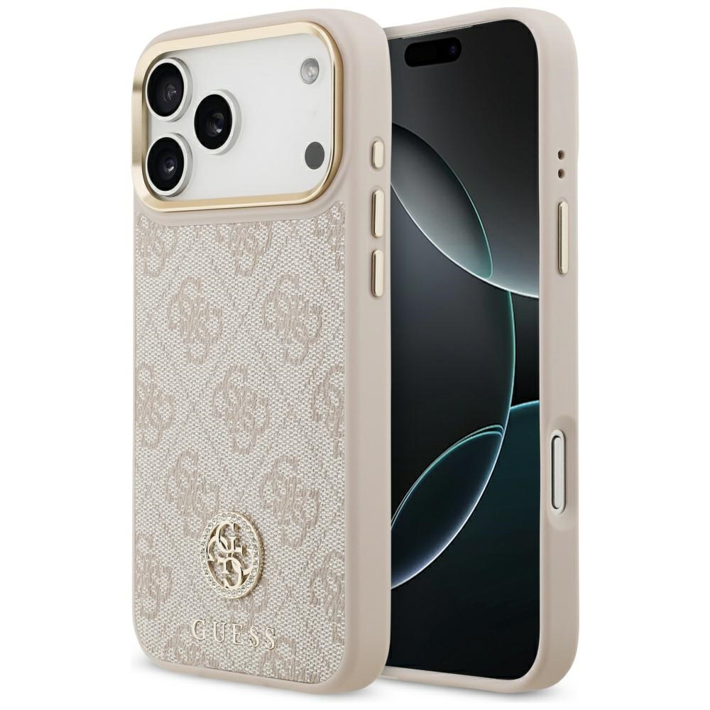 Guess – Hardcase 4G Strass Logo MagSafe obal na iPhone 17 Pro Max – ružový