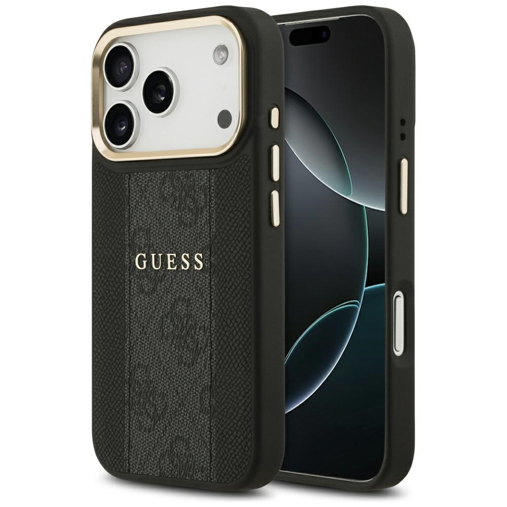 Guess – Hardcase 4G Stripe MagSafe obal na iPhone 17 Pro Max – čierny