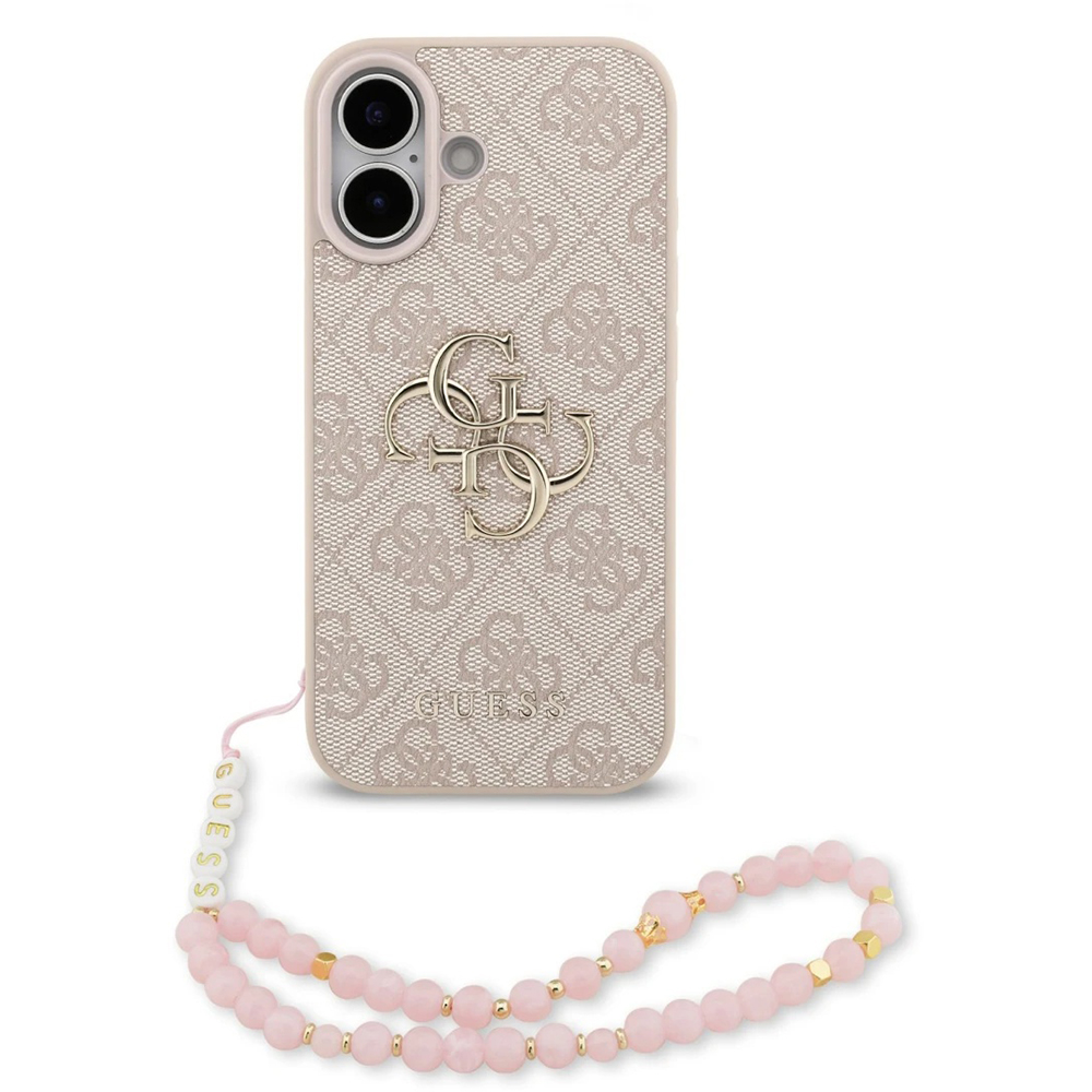 Guess – Hardcase 4G Classic Logo s popruhom obal na iPhone 17 – ružový