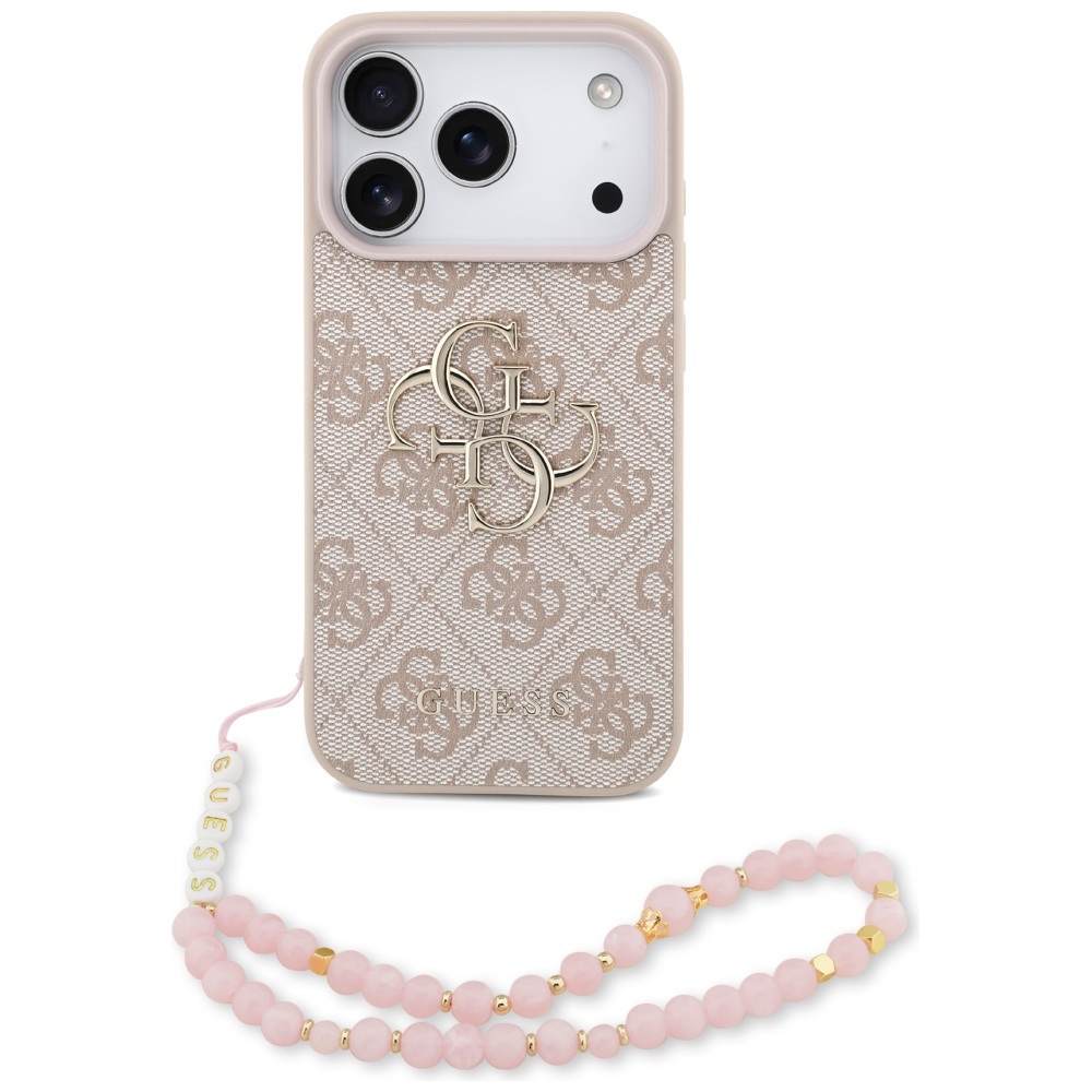 Guess – Hardcase 4G Classic Logo s popruhom obal na iPhone 17 Pro – ružový