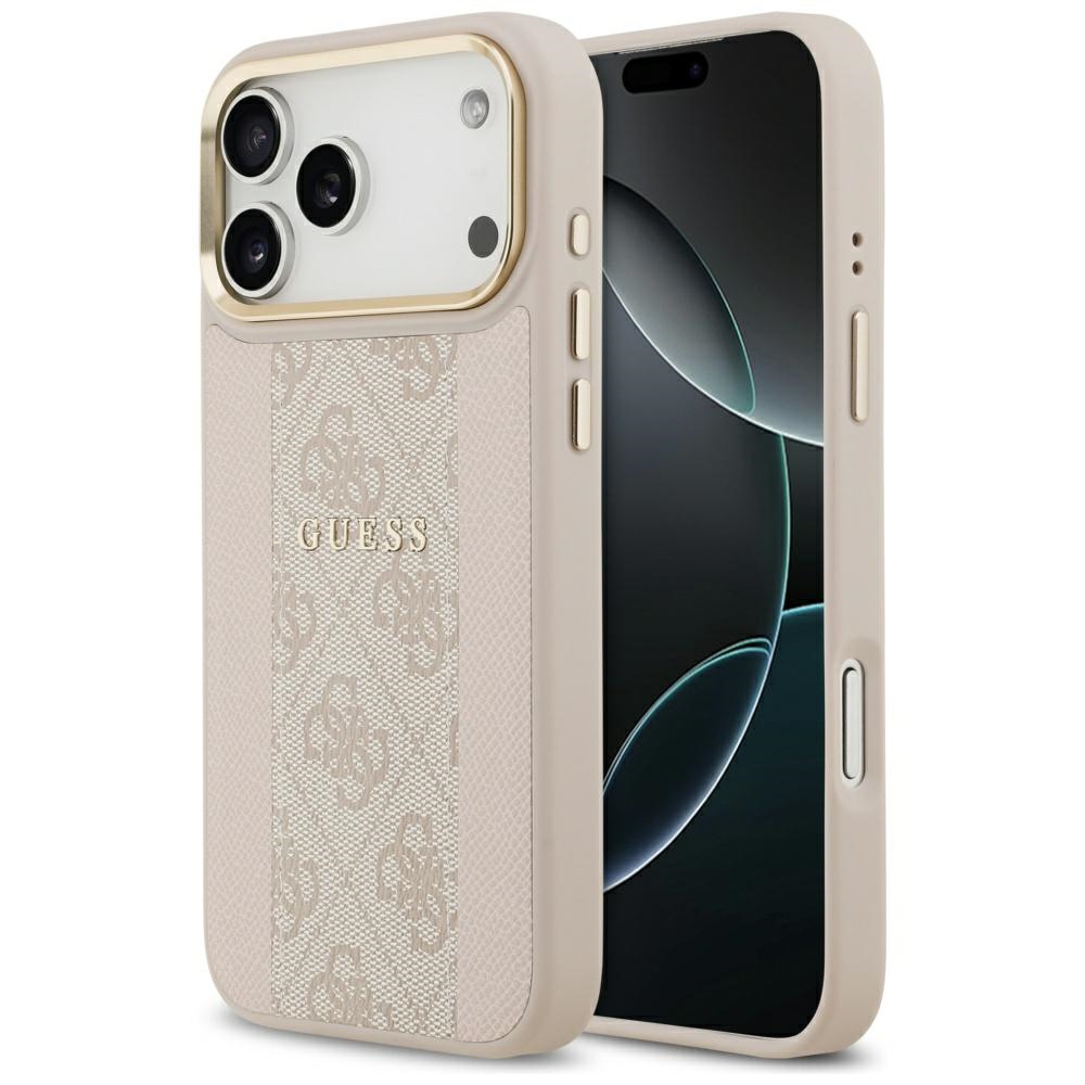 Guess – Hardcase 4G Stripe MagSafe obal na iPhone 17 Pro Max – ružový