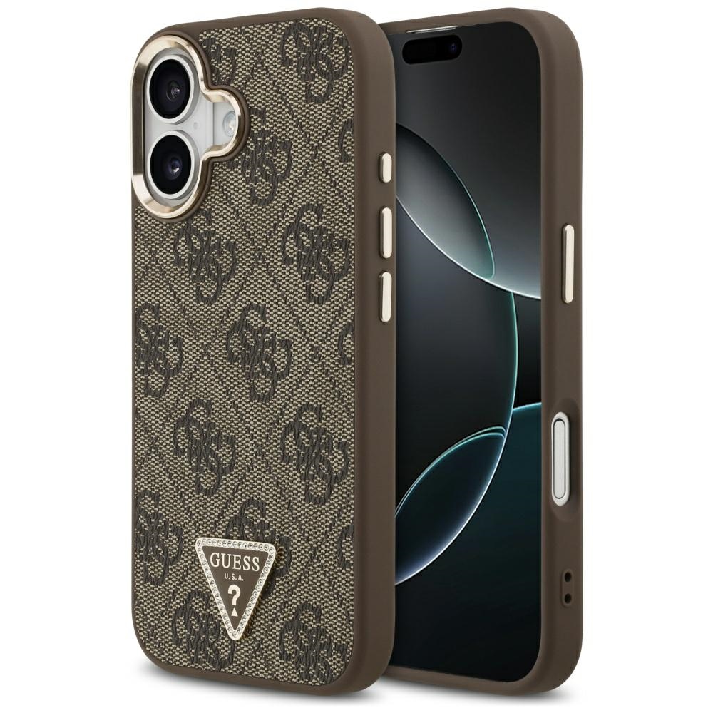 Guess – Hardcase 4G Triangle Logo MagSafe obal na iPhone 17 – hnedý