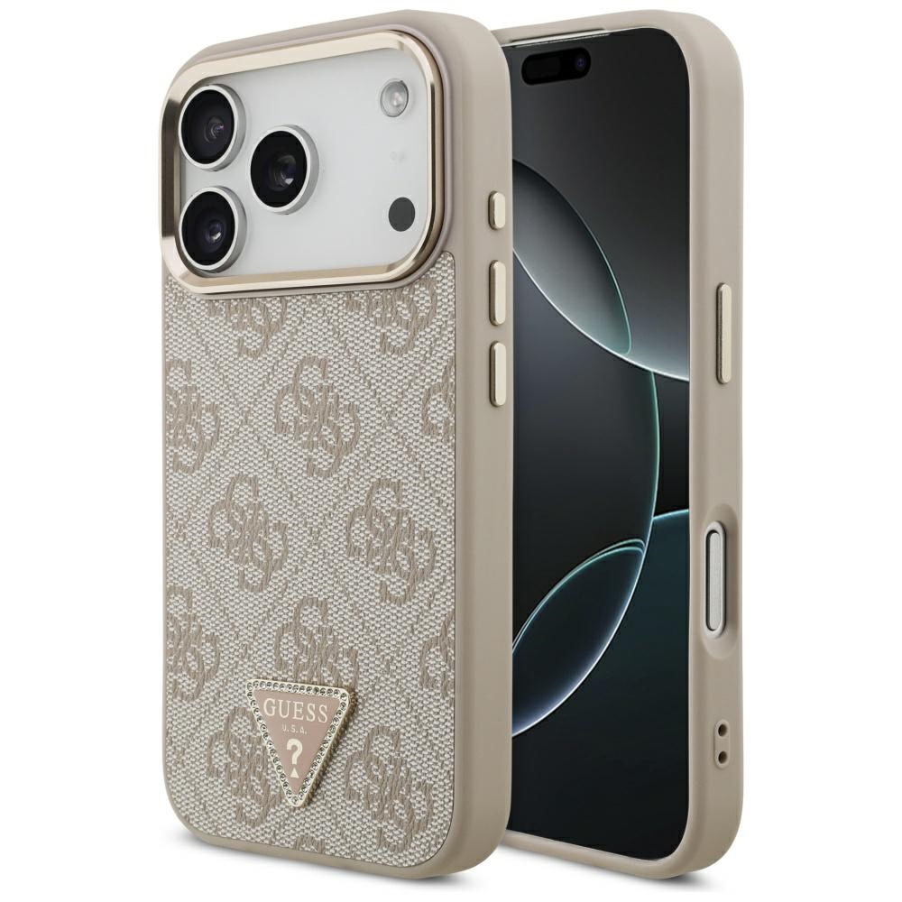 Guess – Hardcase 4G Triangle Logo MagSafe obal na iPhone 17 Pro – ružový