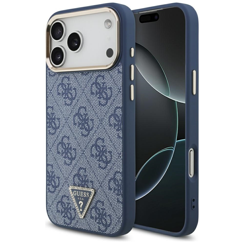 Guess – Hardcase 4G Triangle Logo MagSafe obal na iPhone 17 Pro – modrý