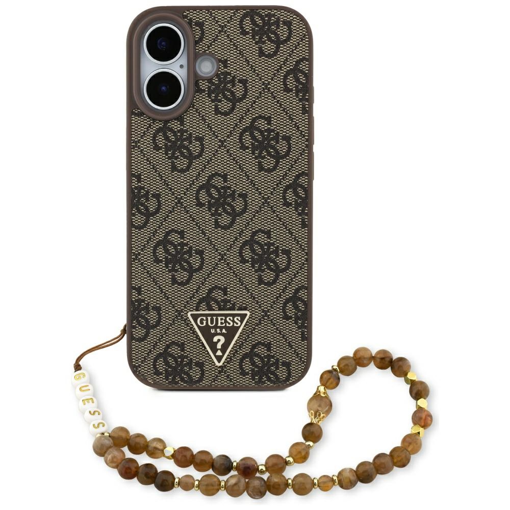 Guess – Hardcase 4G Strap Triangle Logo MagSafe obal na iPhone 17 – hnedý