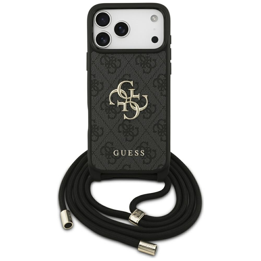 Guess – Hardcase 4G CBDY Big Logo obal s popruhom na iPhone 17 Pro Max – čierny