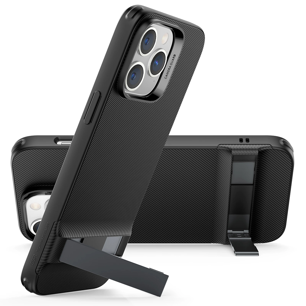 ESR Air Shield Boost Kickstand kryt na - iPhone 14 pro - priesvitná čierna KF2312250