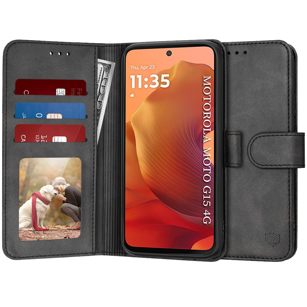 Techsuit – Diary Book knižkové puzdro na Motorola Moto G15 / G15 Power – čierne