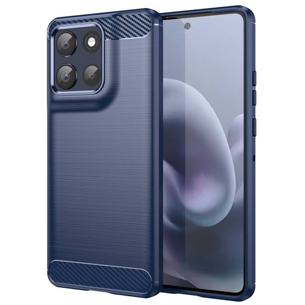 Techsuit – Carbon Silicone silikónový kryt na Motorola Moto G86 – modrý