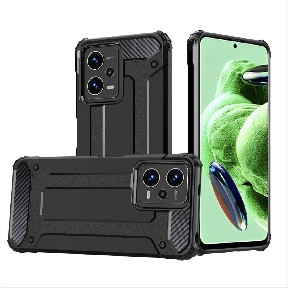 Techsuit Hybridný ochranný obal na- Xiaomi Redmi Note 12 5G / Poco X5 - čierny KF2312907