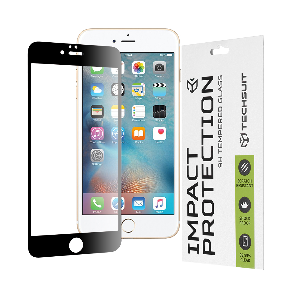 Techsuit 111D Full Cover / celopolepené tvrdené sklo - iPhone 6 Plus / 6s Plus - čierny KF235605