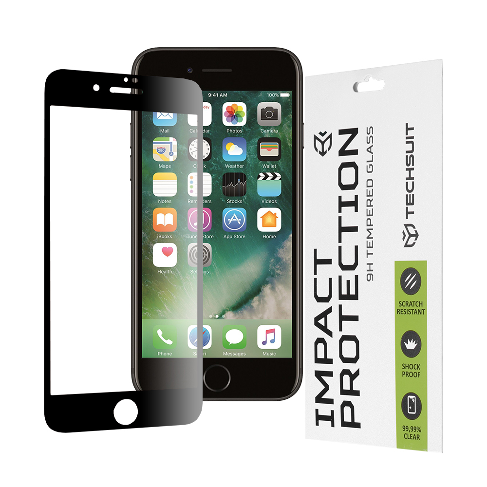 Techsuit 111D Full Cover / celopolepené tvrdené sklo - iPhone 7 Plus / 8 Plus - čierny KF235603