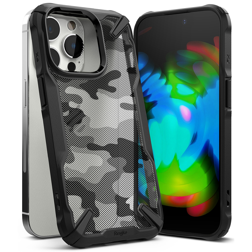 Ringke Fusion X Design kryt na - iPhone 14 pro - čierna kamufláž KF2310461