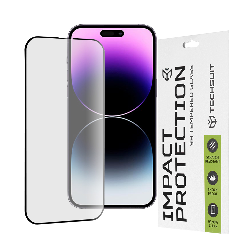 Techsuit 111D Full Cover / celopolepené tvrdené sklo - iPhone 14 pro Max - čierny KF2310622