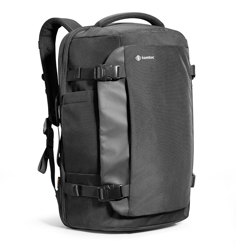 Tomtoc Cestovný batoh na notebook (T66M1D1) - Odolná recyklovaná tkanina, 17´´, 40l - Čierna