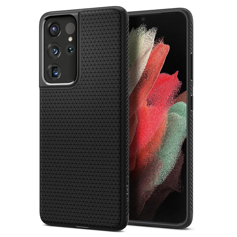 Spigen Liquid Air ochranný kryt na - Samsung Galaxy S21 Ultra - Čierna KF237395