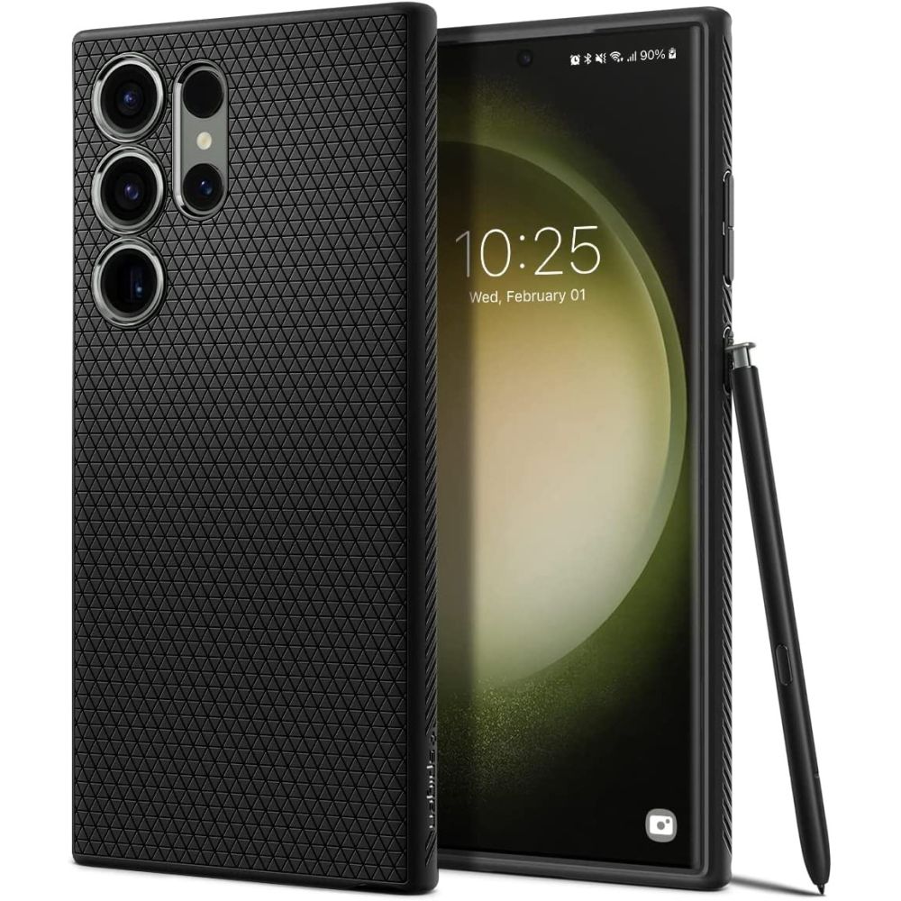Spigen Liquid Air ochranný kryt na - Samsung Galaxy S23 Ultra - Matná čierna KF2312002