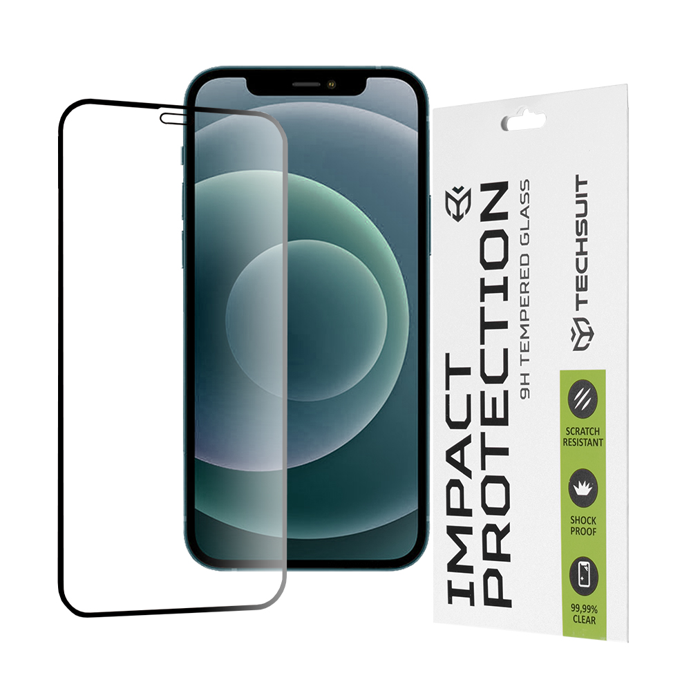 Techsuit 111D Full Cover / celopolepené tvrdené sklo - iPhone 12 pro Max - Čierna KF235597