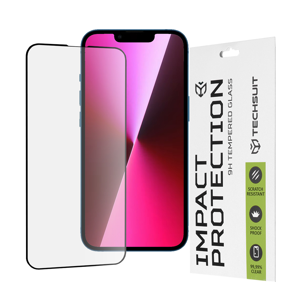 Techsuit 111D Full Cover / celopolepené tvrdené sklo - iPhone 13 / 13 pro / 14 - Čierna KF235959