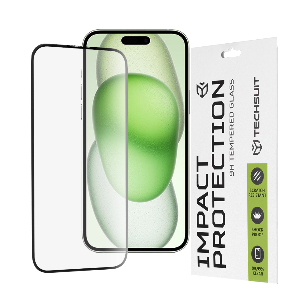 Techsuit 111D Full Cover / celopolepené tvrdené sklo - iPhone 15 Plus - Čierna KF2314013