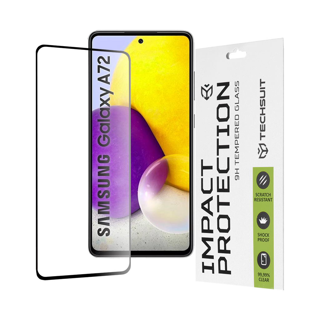 Techsuit 111D Full Cover / celopolepené tvrdené sklo - Samsung Galaxy A72 4G / A72 5G - Čierna KF235614