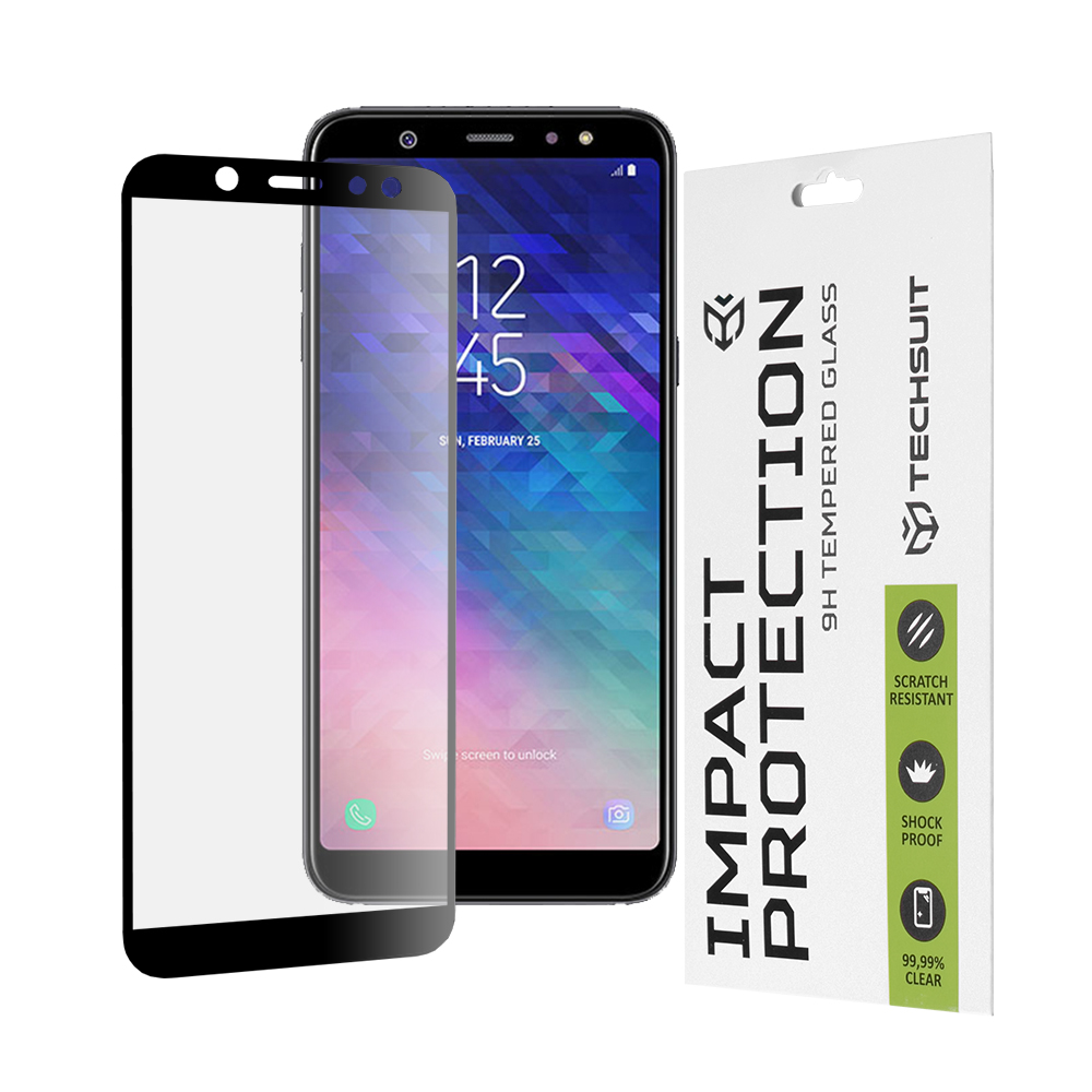 Techsuit 111D Full Cover / celopolepené tvrdené sklo - Samsung Galaxy A6 Plus 2018 - Čierna KF235950