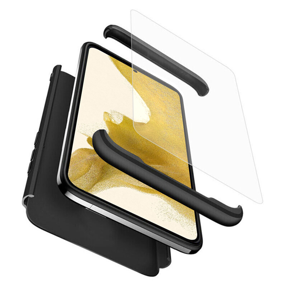 GKK 360 Puzdro + Ochranné sklo na displej - Samsung Galaxy S22 Plus - čierna KF238408