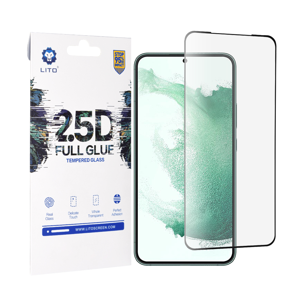 Lito 2.5D FullGlue Super tenké tvrdené sklo - Samsung Galaxy S22 Plus 5G / S23 Plus - Čierna KF239188