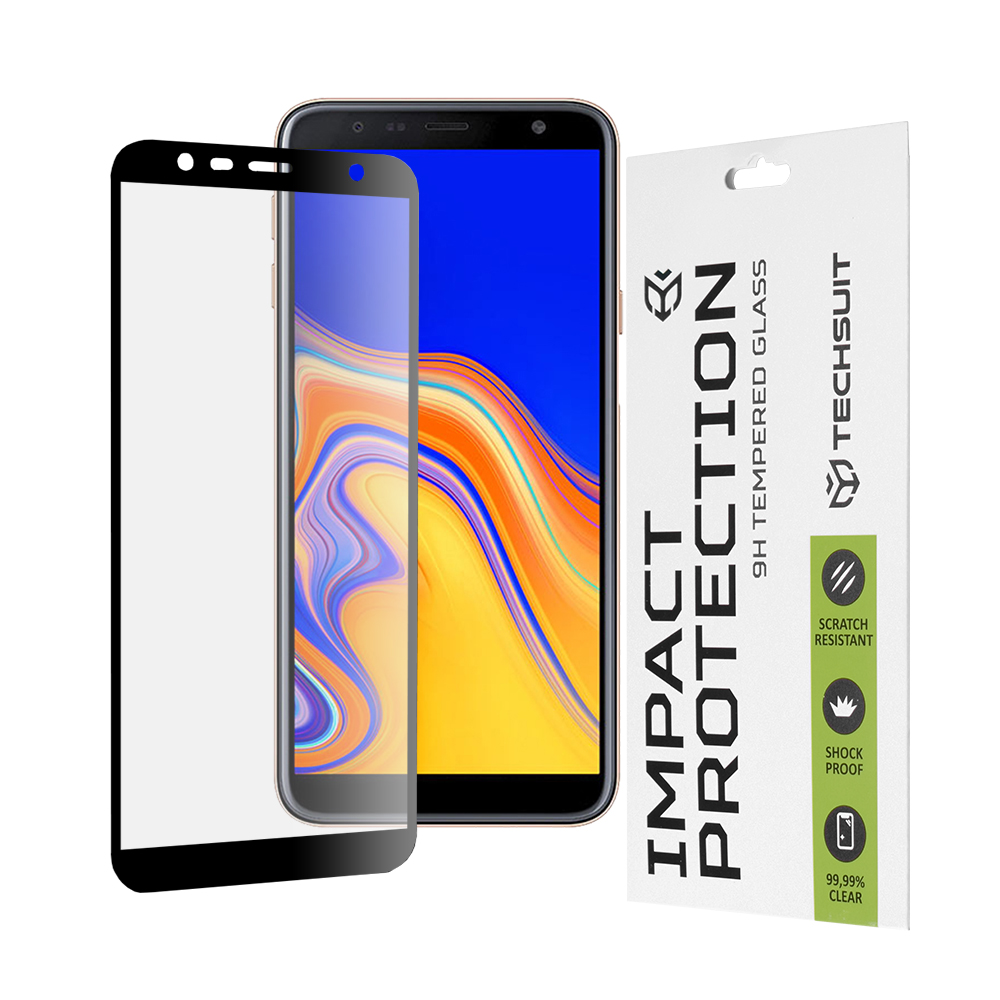 Techsuit 111D Full Cover / celopolepené tvrdené sklo - Samsung Galaxy J4 Plus / J6 Plus - Čierna KF235949