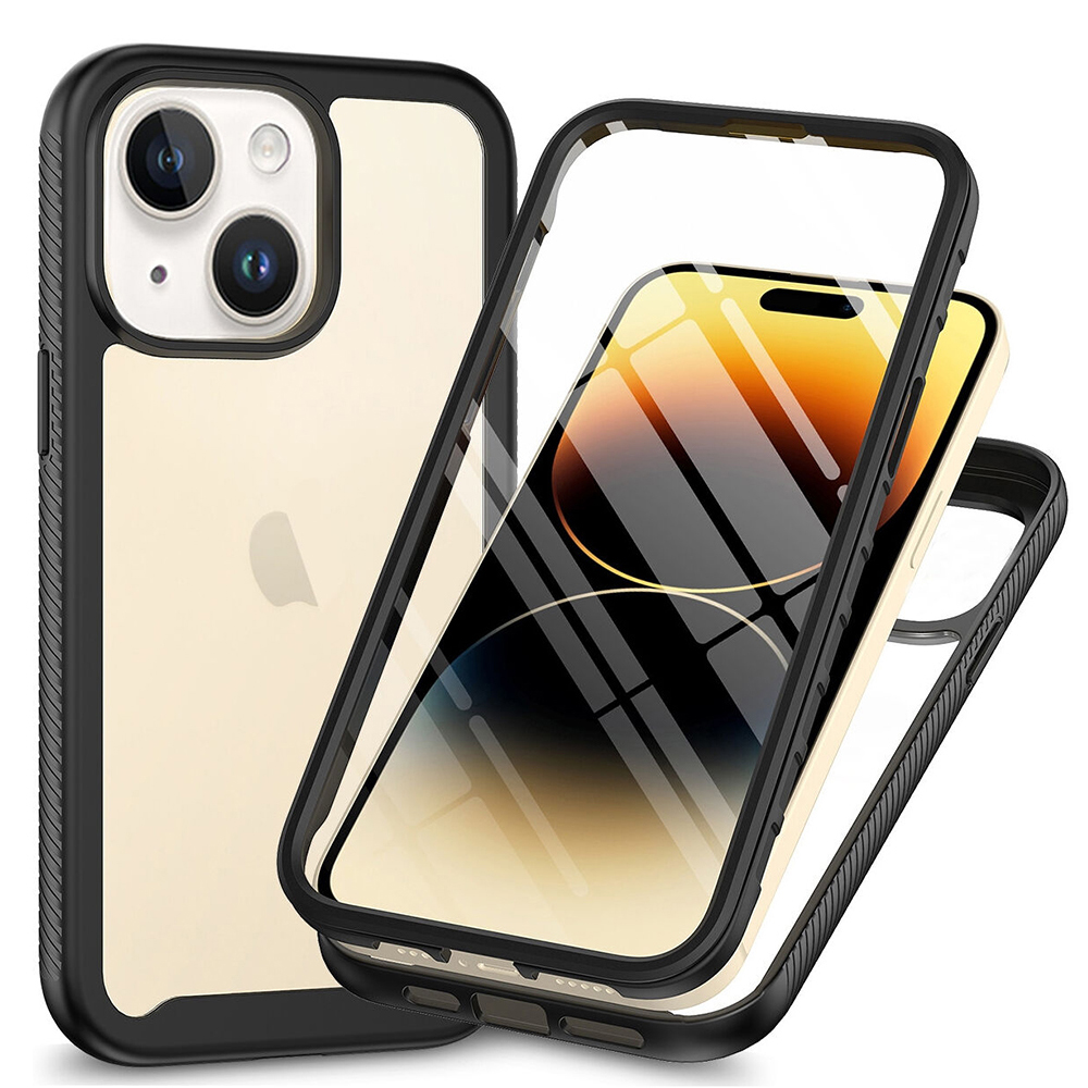 Techsuit Defense360 PRO kryt + ochrana displeja - iPhone 15 - čierna KF2313859