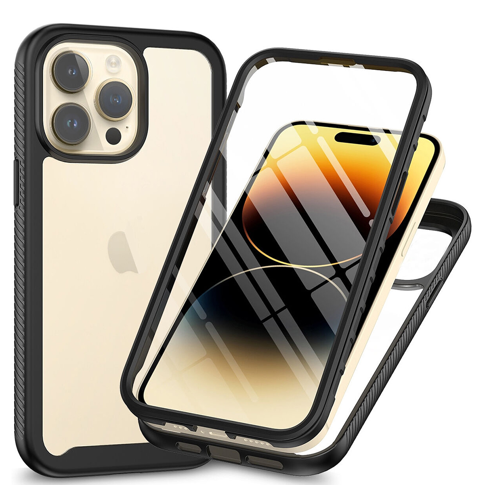 Techsuit Defense360 PRO kryt + ochrana displeja - iPhone 15 pro - čierna KF2313860