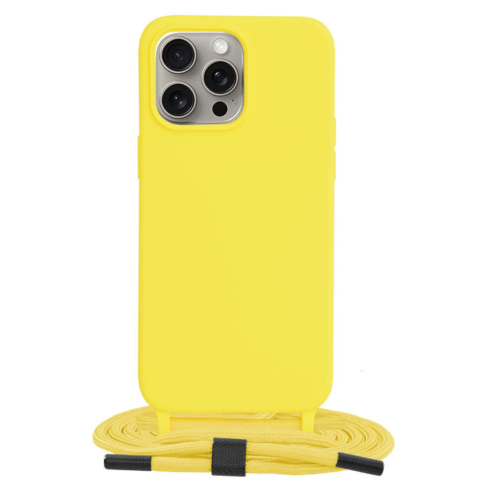Techsuit obal zo šnúrkou neck strap - iPhone 15 pro Max - Žltá KF2314159