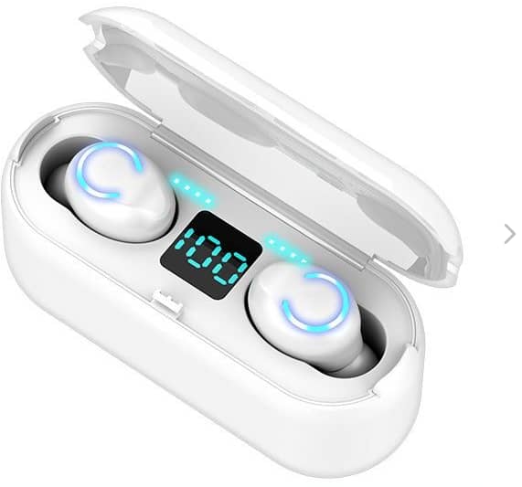 E-shop Bomba Bezdrôtové handsfree slúchadlá s PowerBank F9pro MiniPods BT 5.0 Farba: Biela