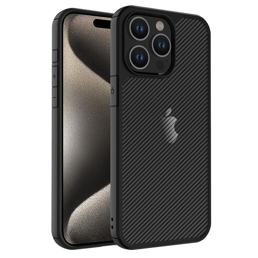 Techsuit CarbonFuse - kryt na iPhone 15 pro - Čierna KF2314699