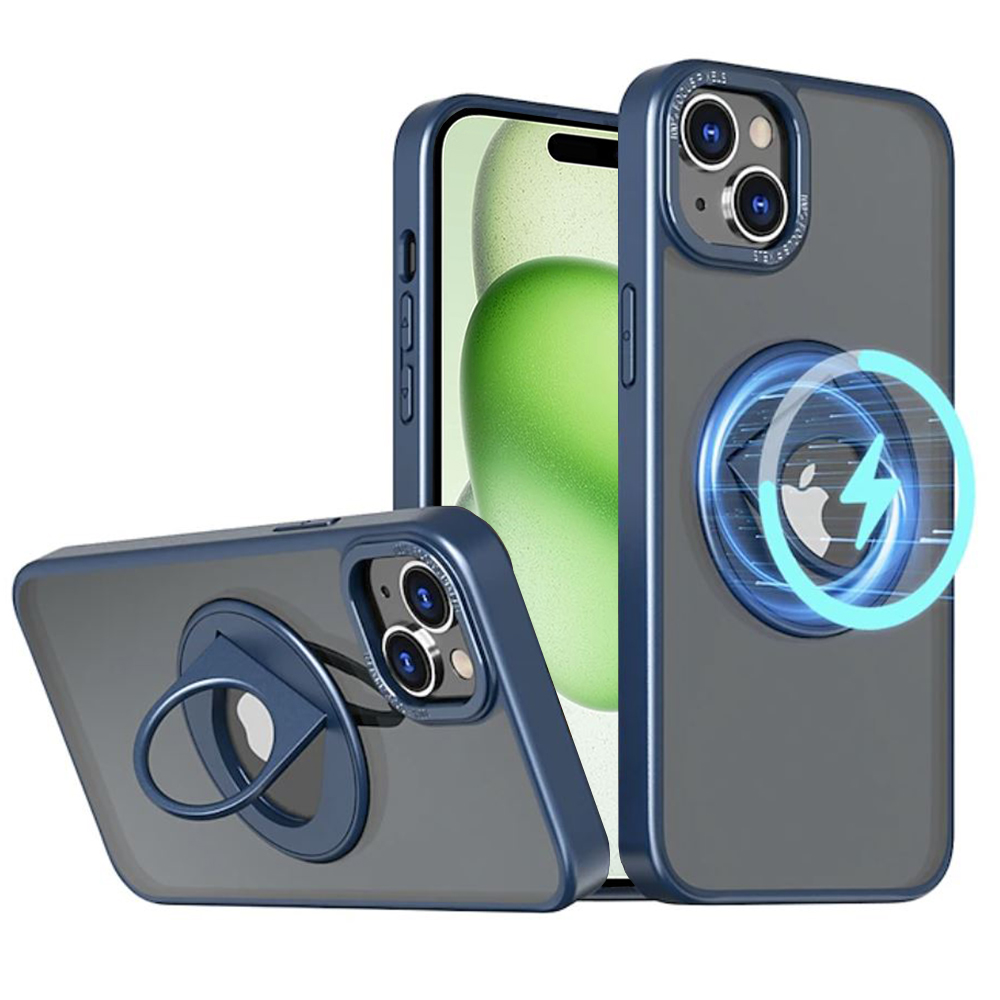 Techsuit MagSafe Ghost Holder ochranný obal na - iPhone 15 Plus - Matná modrá KF2314783