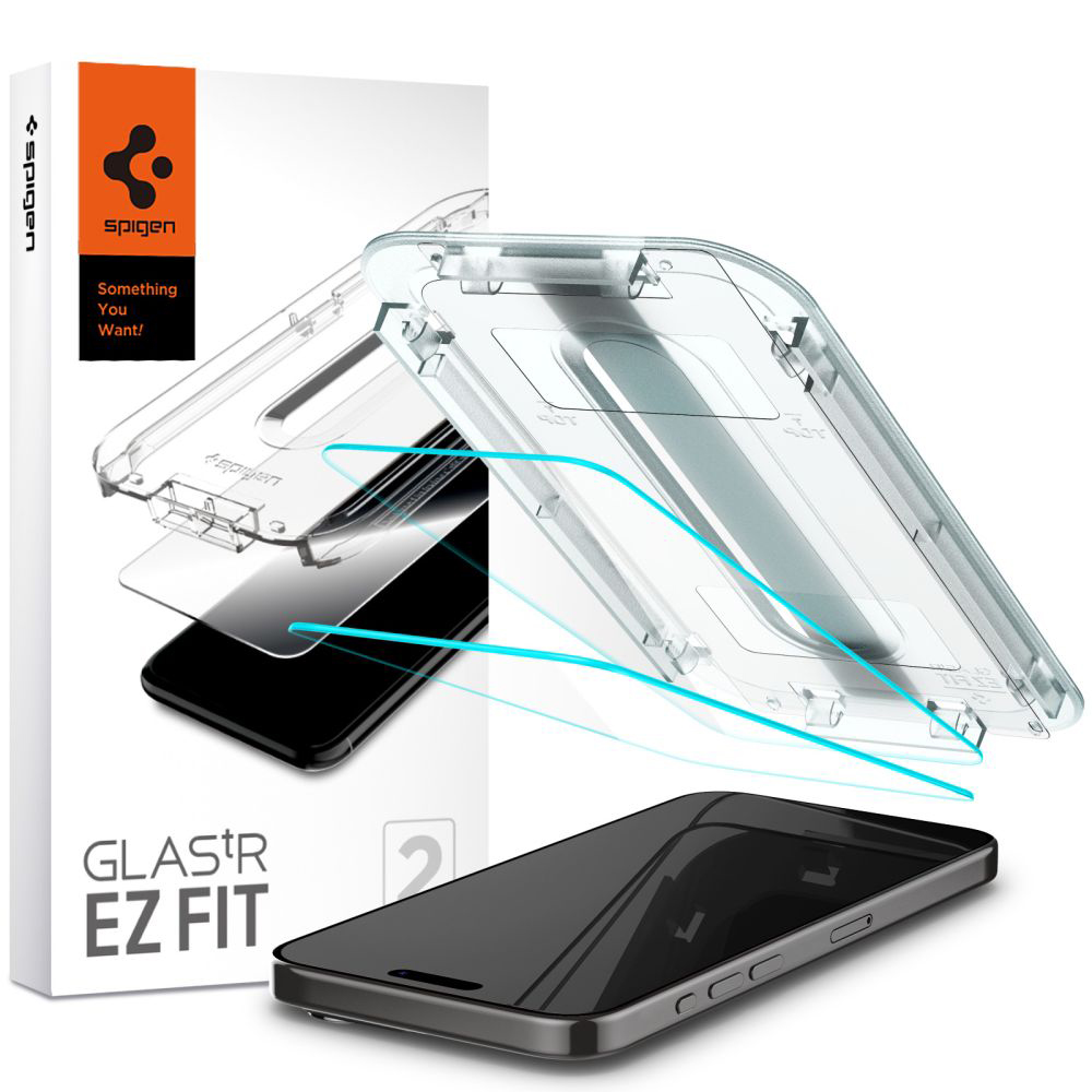 Spigen Glas.tR EZ-FIT (2 balenia) ochranné sklo na - iPhone 15 pro - Priehľadné KF2314920