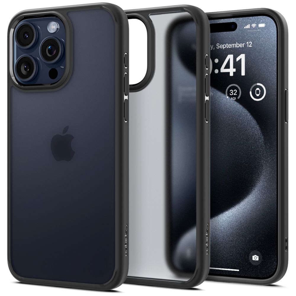 Spigen Ultra Hybrid obal na - iPhone 15 pro - Frost čierna KF2315011