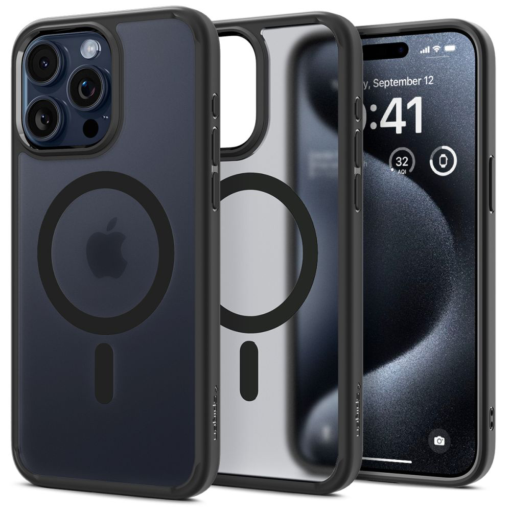 Spigen Ultra Hybrid MagSafe obal na - iPhone 15 pro - Frost čierna KF2315024